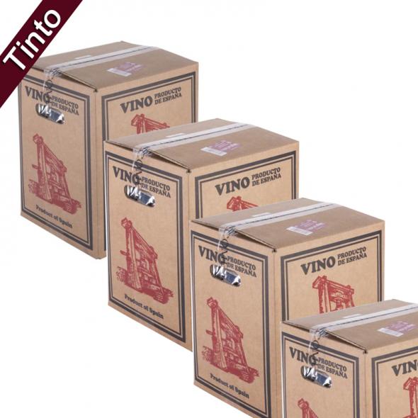 (Lote 15 Cajas 15 Litros) Vino Bag in Box 15 Litros Tinto