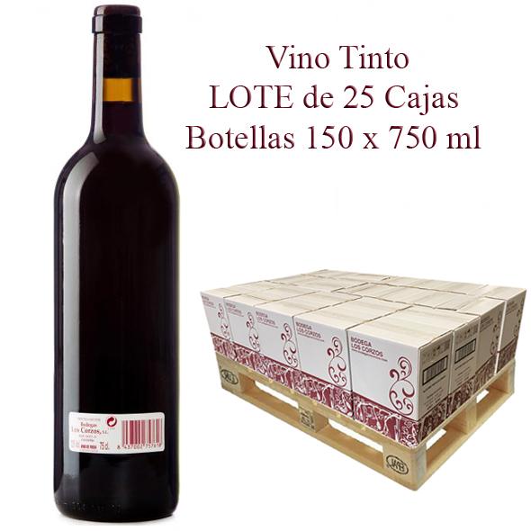 (Lote 25 Cajas x 6 Botellas) Vino tinto Cosechero 2019 "Los Corzos"