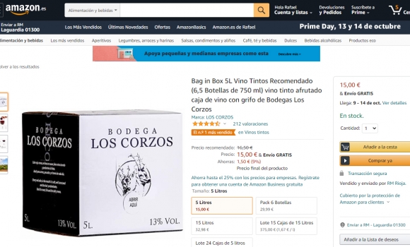 Vino en Bag in Box de 5 y 15 Litros El Nº1 más vendido en Amazon