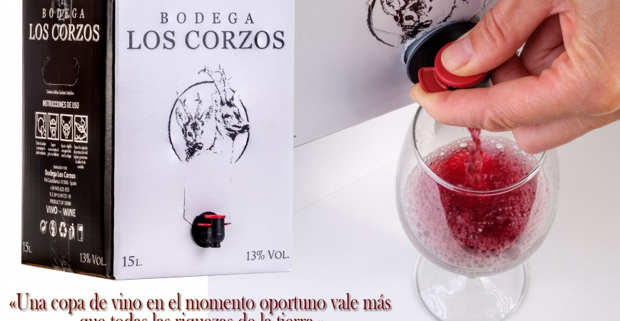 Nuestro Vino tinto en Bag in Box 5 y 15L Bodega Los Corzos lo más vendido en AMAZON en la categoría Vino tinto en ese formato.
